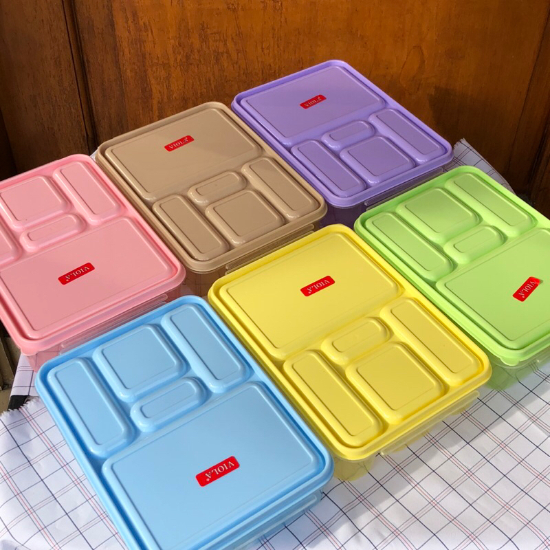 LUNCH BOX STELLA SEKAT 5 VIOLA/TEPAK MAKAN ANAK/TEPAK SEGI SEKAT 5
