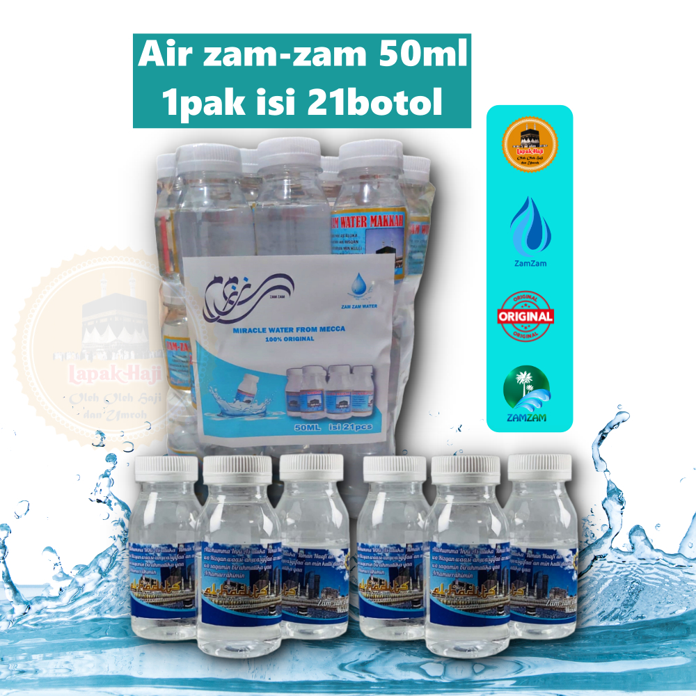 

[50pcs] Air zam zam kemasan botol 50ml 1pak isi 10-50pcs