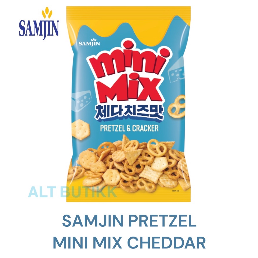 

SAMJIN MINI MIX CHEDDAR CHEESE 65 GRAM | PRETZEL WITH CRACKERS | PRODUCTS OF KOREA
