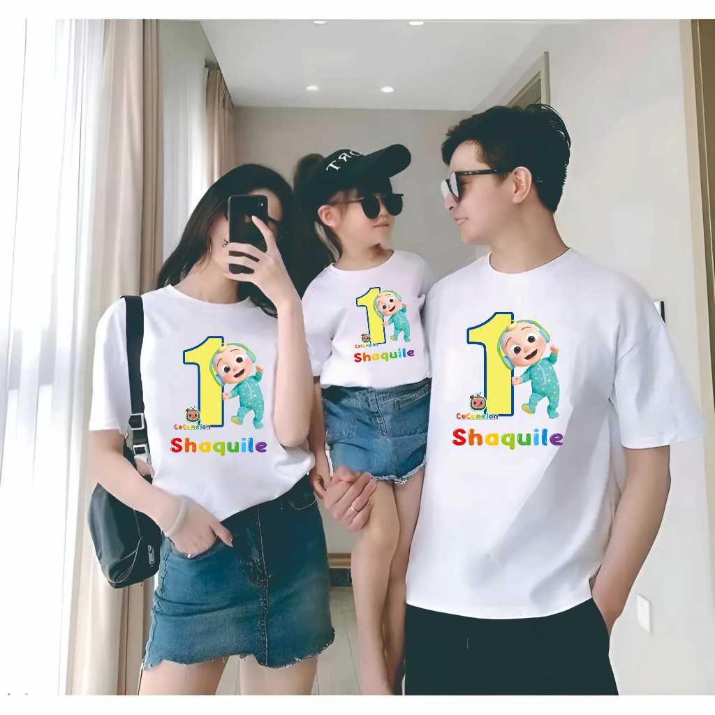 Kaos Ultah Keluarga Cocomelon / Kaos anak Cocomelon / Baju ulang tahun Cocomelon Custon Gratis nama
