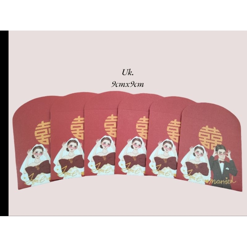 

Angpao pendek weddingshuangxi gambar/ wedding ceremony/ Phangteh/ Teapai/ satu pack isi 10pcs