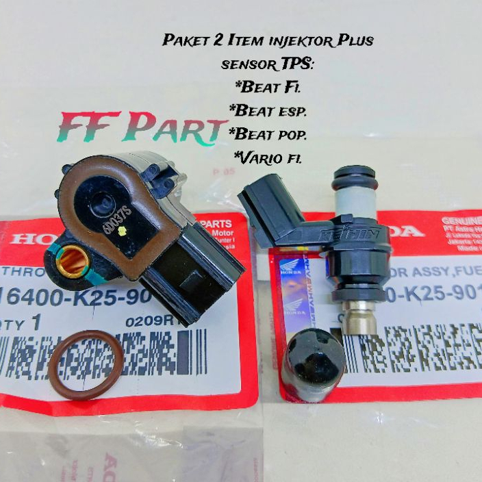 PAKET 2 ITEM SENSOR TPS PLUS INJEKTOR K25 BEAT FI / BEAT ESP 2015 - 2019 / SCOOPY FI / BEAT STREET /