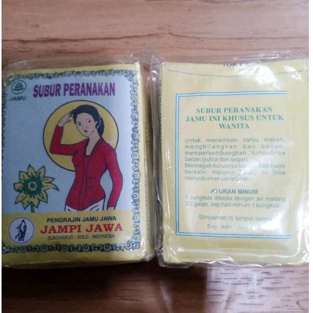 

Jamu Subur Peranakan Jampi Jawa Isi 10 Sachet