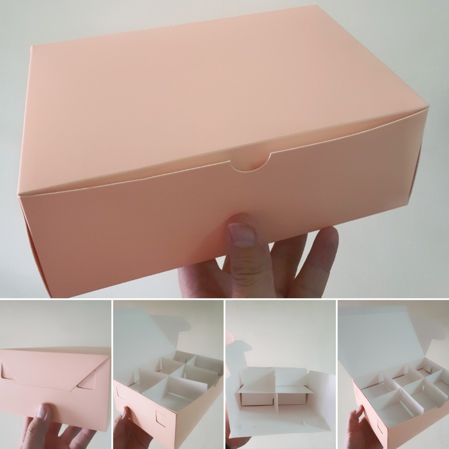 

(5 pcs) Dus Eggtart Sekat 12 ( 2 tingkat, 1 tingkat sekat 6 ) Box Kue Bulan Putih Pink Size 22x15x8cm