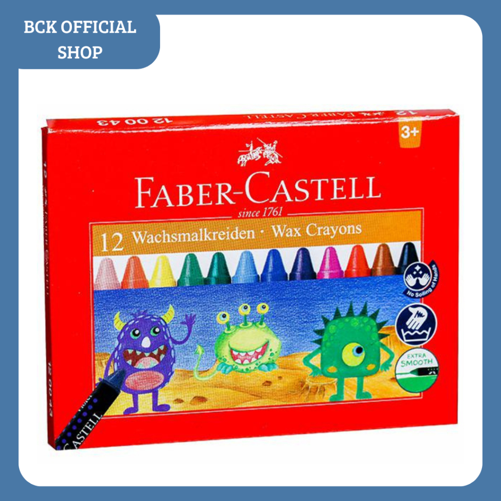 

Faber Castell Wax Crayons Reguler (Isi 12) / Krayon Faber Castell