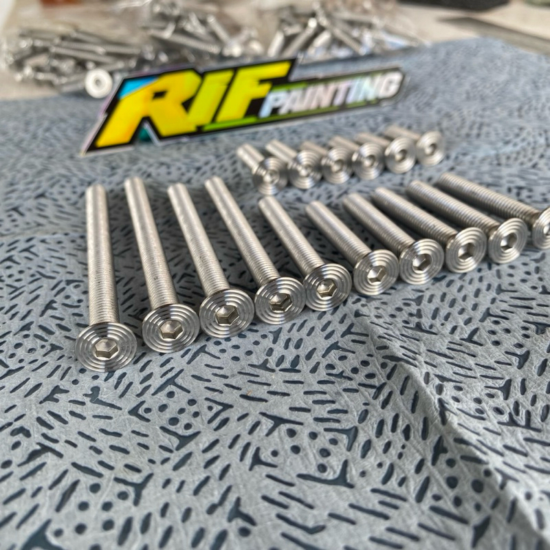 baut l bak mesin kanan kiri supra/grand stainless custom