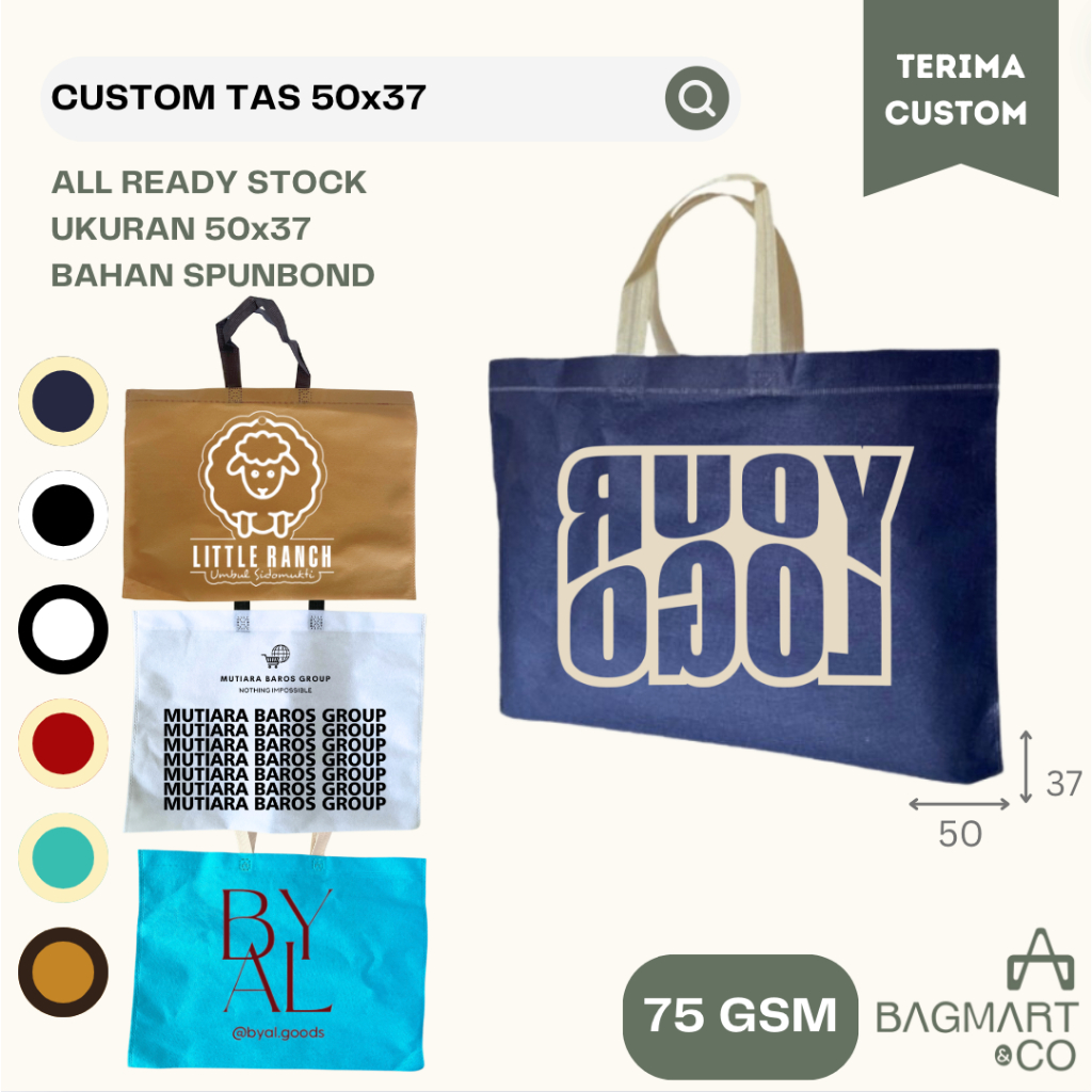 

Custom Sablon Tas Belanja Besar 50x37 Landscape Kotak Tempat Sepatu