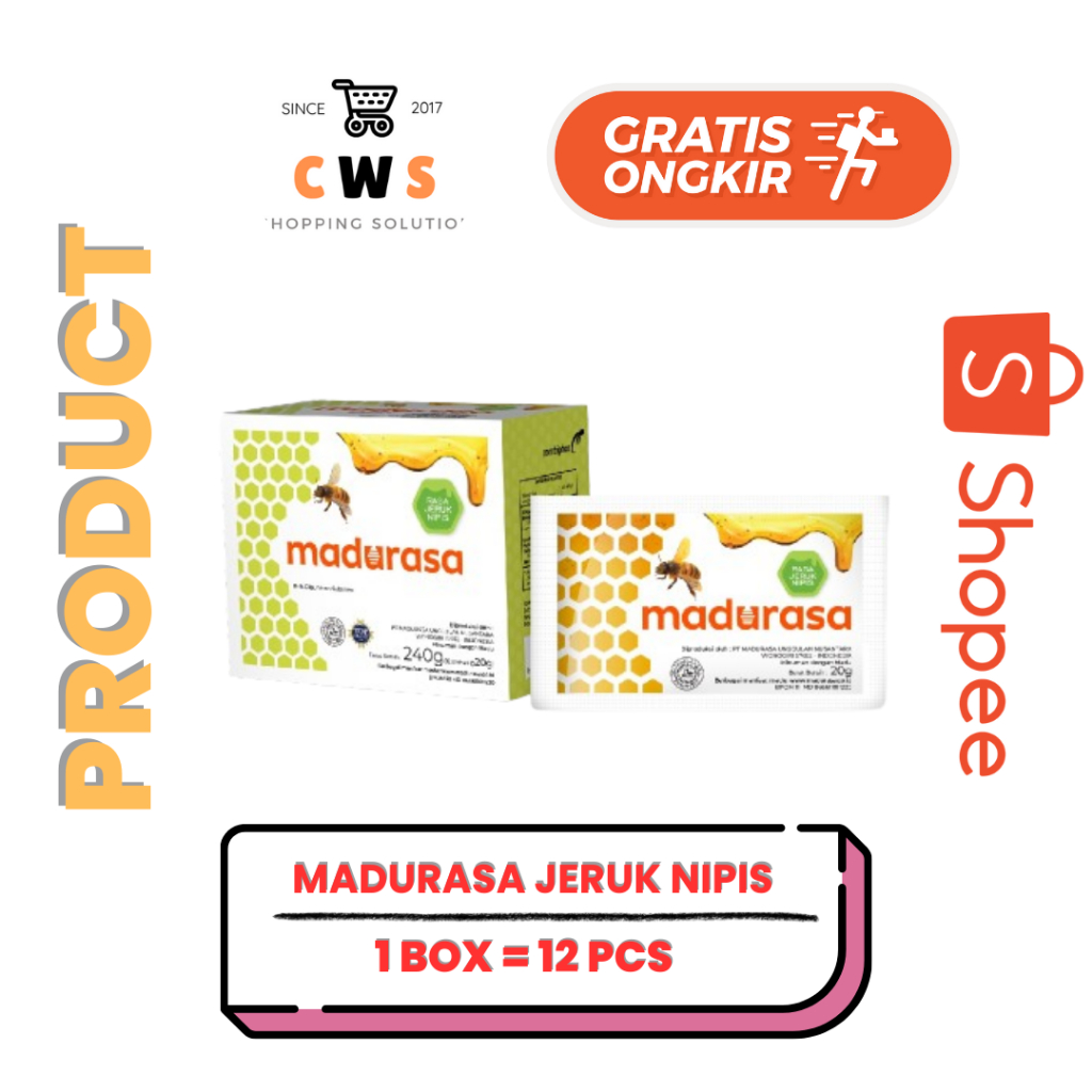 

MADURASA Minuman dengan Madu Asli Rasa Jeruk Nipis Sachet 20 gr - 1 Box / 12 Pcs