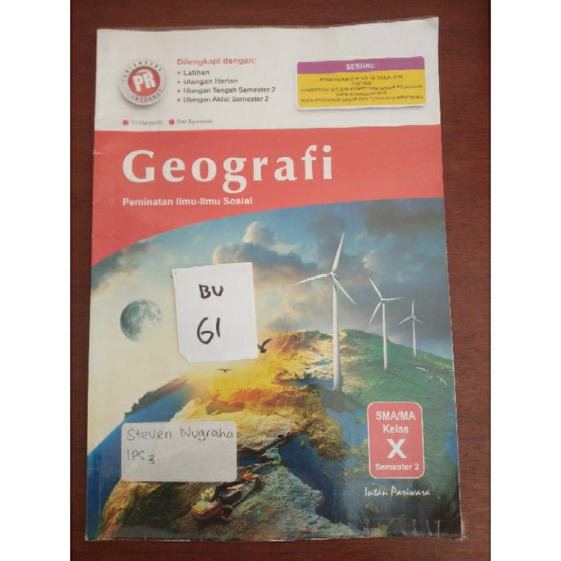 

GEOGRAFI PEMINATAN ILMU-ILMU SOSIAL UNTUK SMA/MA KELAS X SEMESTER 2(BU61)