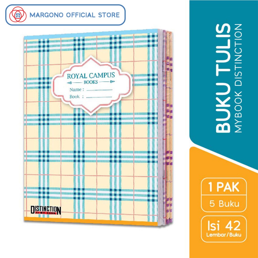 

My Book Distinction Buku Tulis Boxy / Panjang Royal Campus New Series 42 Lembar - isi 5 Buku