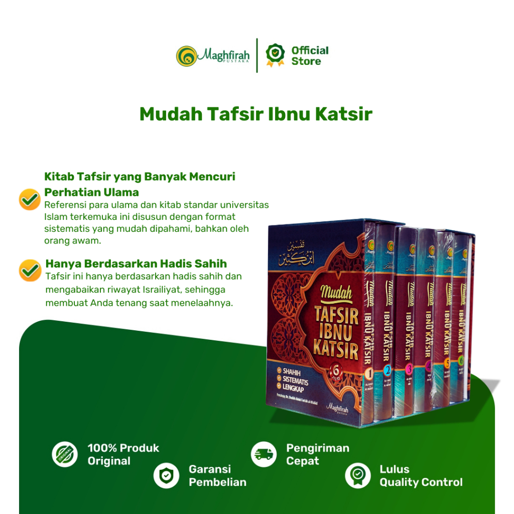 Maghfirah Pustaka Mudah Tafsir Ibnu Katsir Edisi Lengkap (6 Jilid) Buku Kitab Tafsir Al Quran