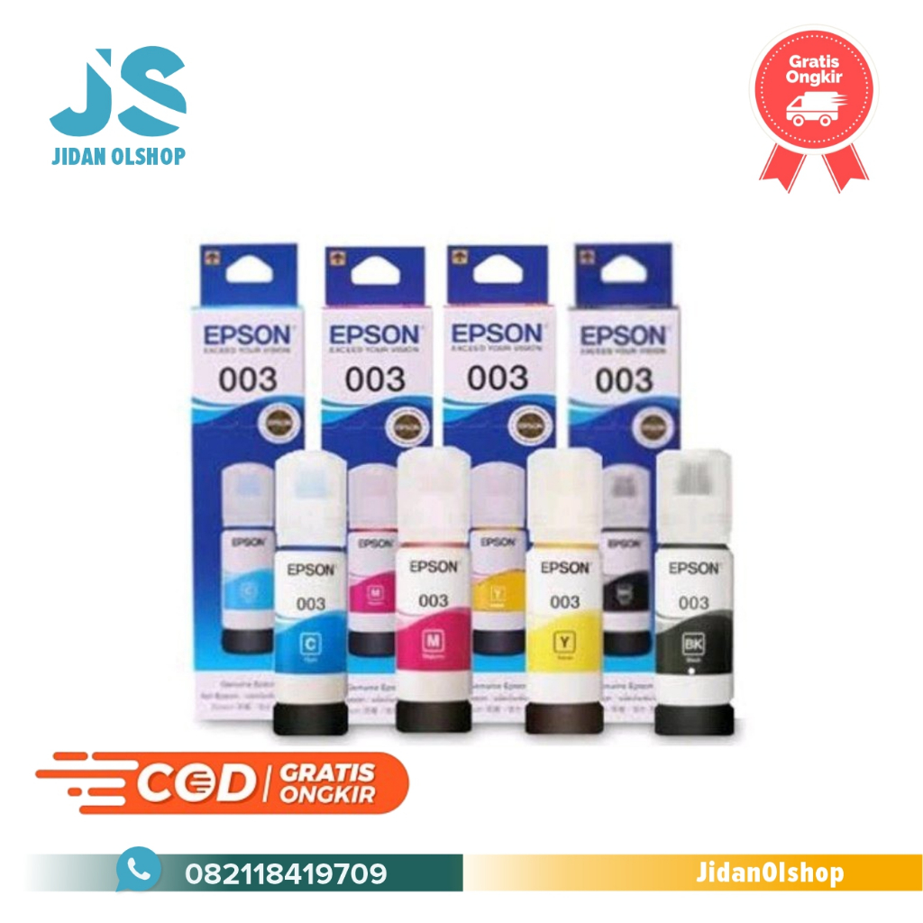 TINTA EPSON 003 ORIGINAL PRINTER L1110 / L3110 / L3150 /L5190