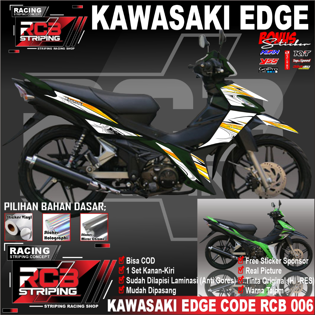 STRIPING STICKER KAWASAKI EDGE VARIASI TERBARU KAWASAKI EDGE RCB 006