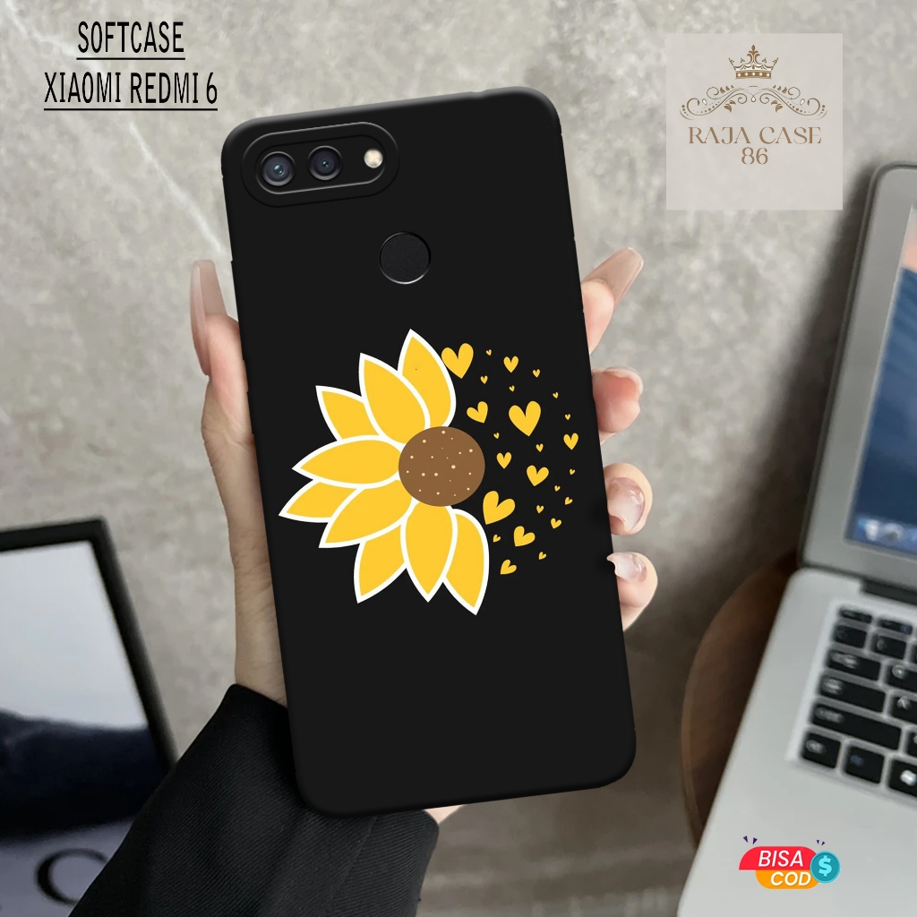 Case Xiaomi Redmi 6 - Rajacase - Casing Redmi 6 - Motif case BUNGA - Pelindung handphone - Xiaomi - 