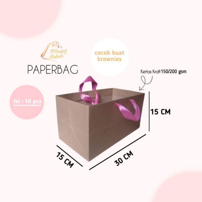 

Paperbag ukuran 30x15x15 untuk 4 toples kue kering, Tumbler, Brownies, bolu gulung, presto dll Harga untuk 10 Pcs