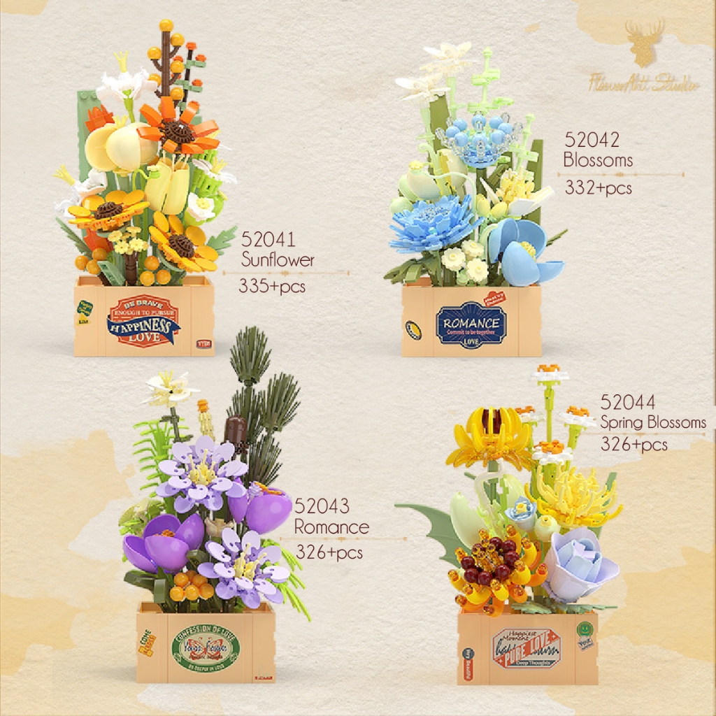 Bricker - Decool Flower Bricks Floral Balok Susun Bunga