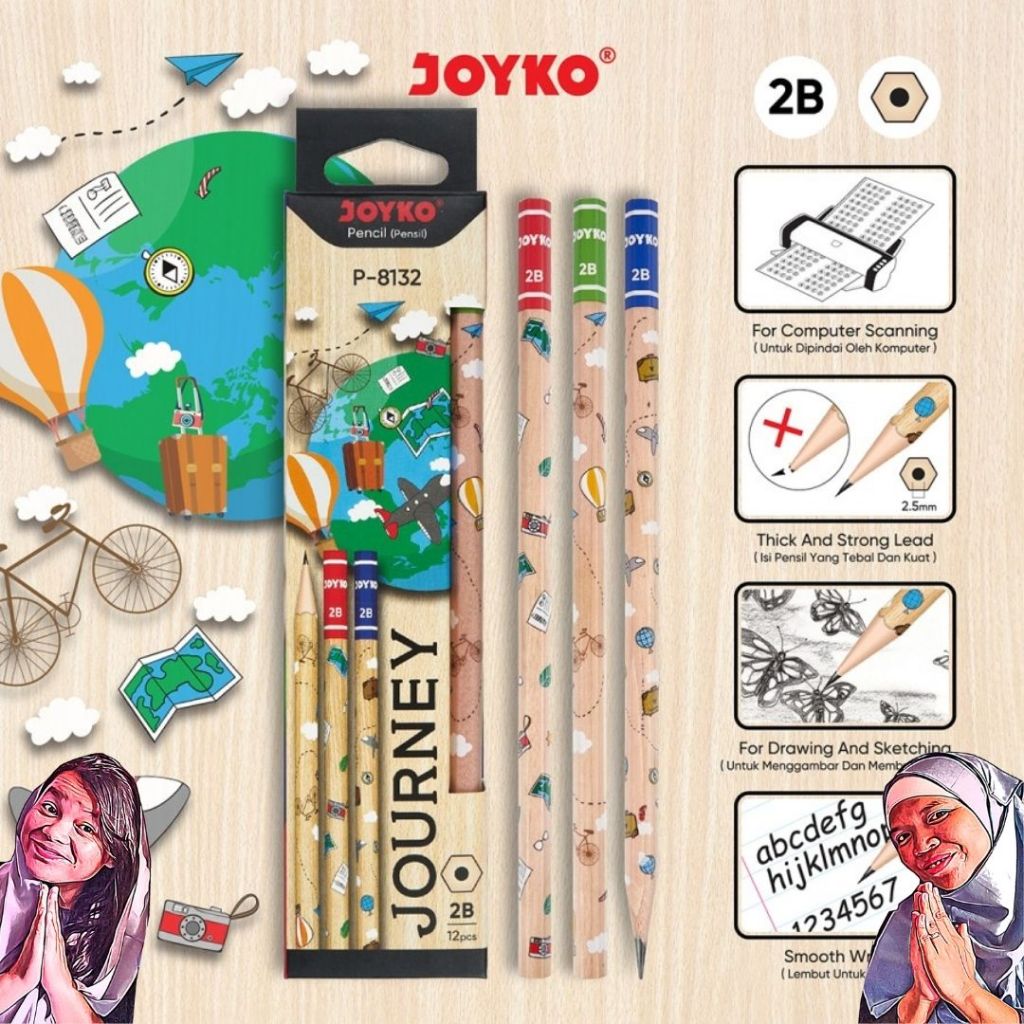 

Pensil 2B Joyko For Computer P-8132 - Pensil Tulis Komputer 2B Journey