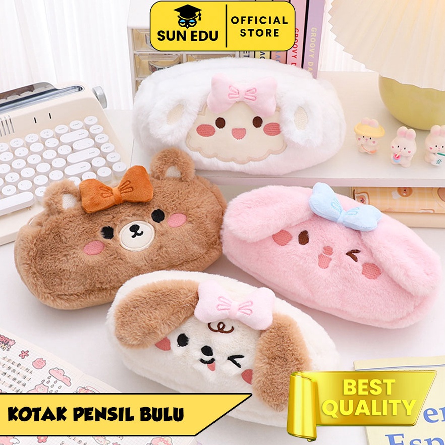 

KODE L2Q2 Kotak pensil bulu cute Tempat kosmetik pouch dompet serbaguna