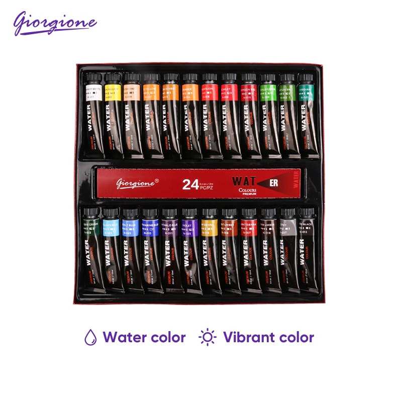 

KODE Q2P4 Giorgione Watercolor Paint Set Paket Cat Air 1224 Warna 12mlbotol