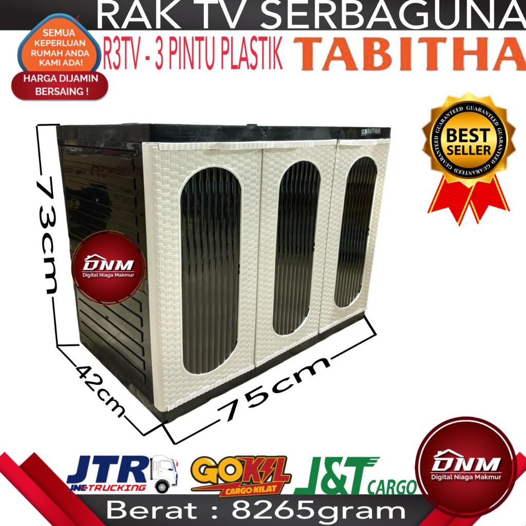 Rak Tv Plastik 3 Pintu Lemari TV PLastik Lemari Buffet Tabitha R3TV