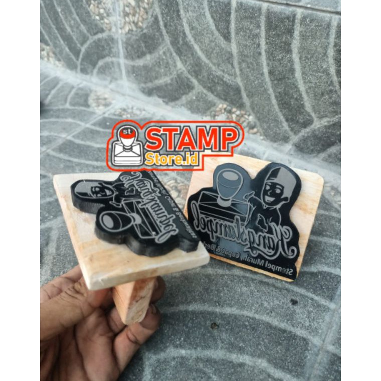

KODE D1G4 stempel besar jumbo cup dan plastikfree tinta 5mluk9cmx1cmuk6cmx7cmgagang kayu ekonomis