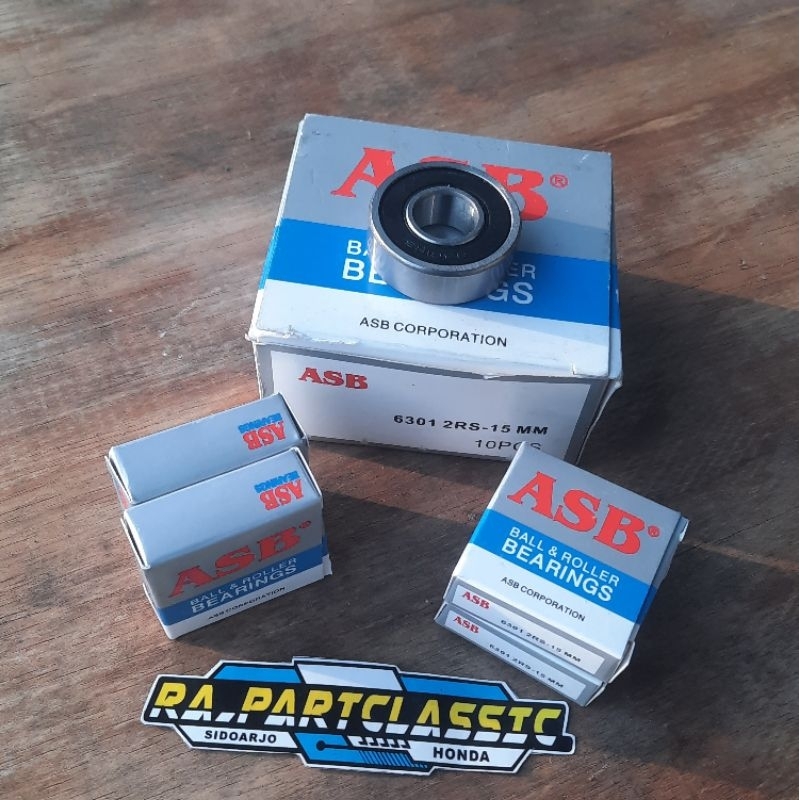 Bearing Klaker ASB 6301 RS 15mm Depan Pnp Tromol CB GL Mp Tiger Ninja Supra X 125 DD
