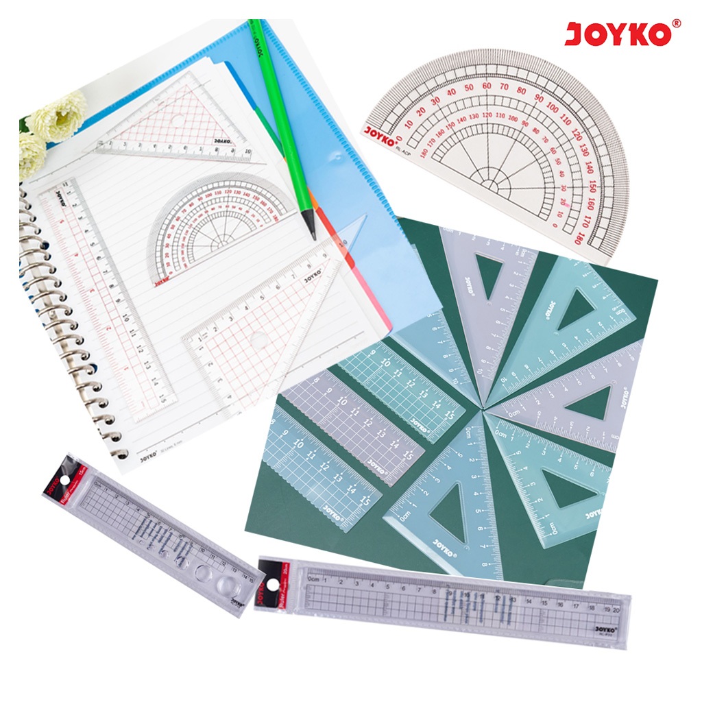 

Joyko Ruler Penggaris Set Busur Segitiga Siku 15cm 20cm