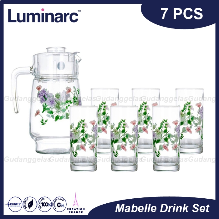 Luminarc Drink Set 7 PCS Gift Box/Luminarc Set Pitcher dan Gelas/Luminarc Pitcher Set Kado/Luminarc 