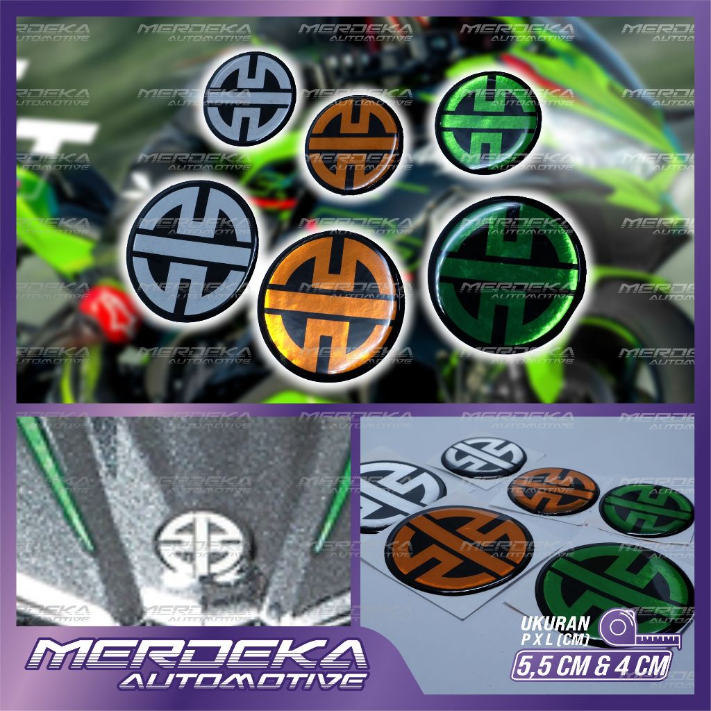 Emblem timbul New Kawasaki | emblem kawasaki bulat | emblem kawasaki h2