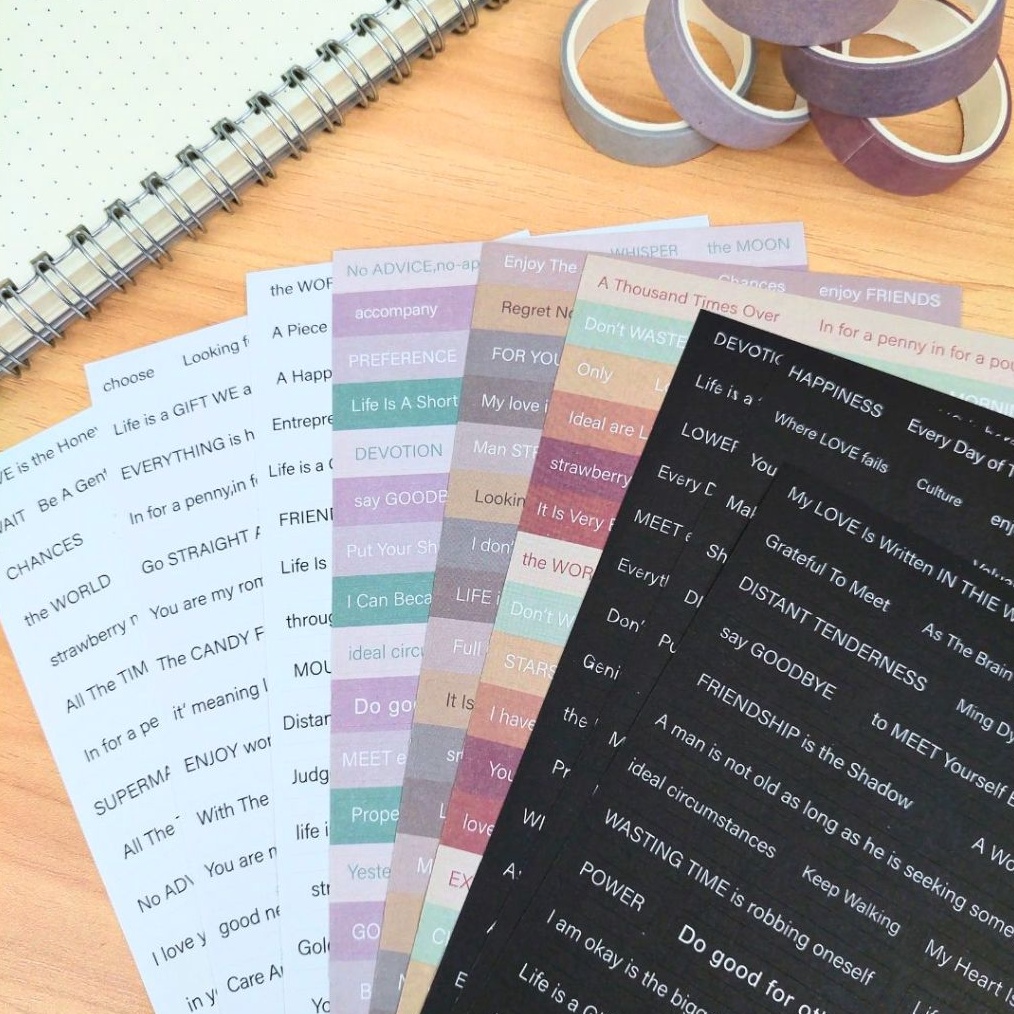 

FLASH SALE ETERNITY MOMENT STICKER WORD bahan kertas doff aesthetic jurnal scrabook
