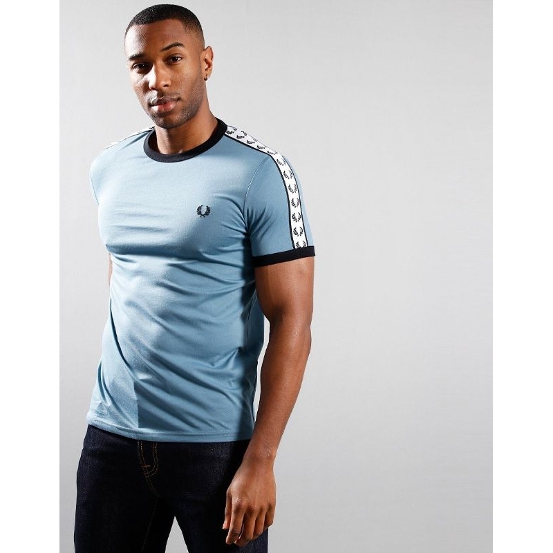 Fred Perry Tape Ringer T-Shirt Smoke Blue Original