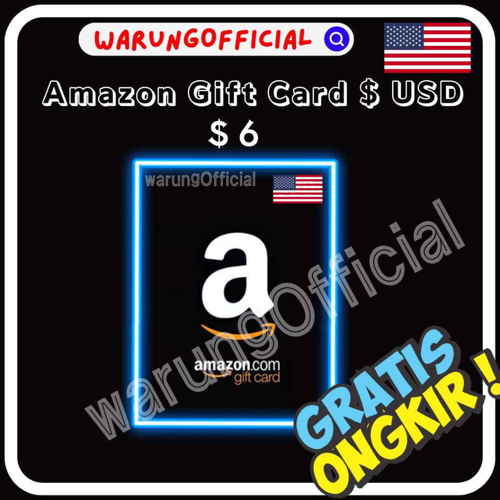 Amazon Gift Card USD amazon gift card us Amerika $ 6 Dolar 6 dollar USD United States