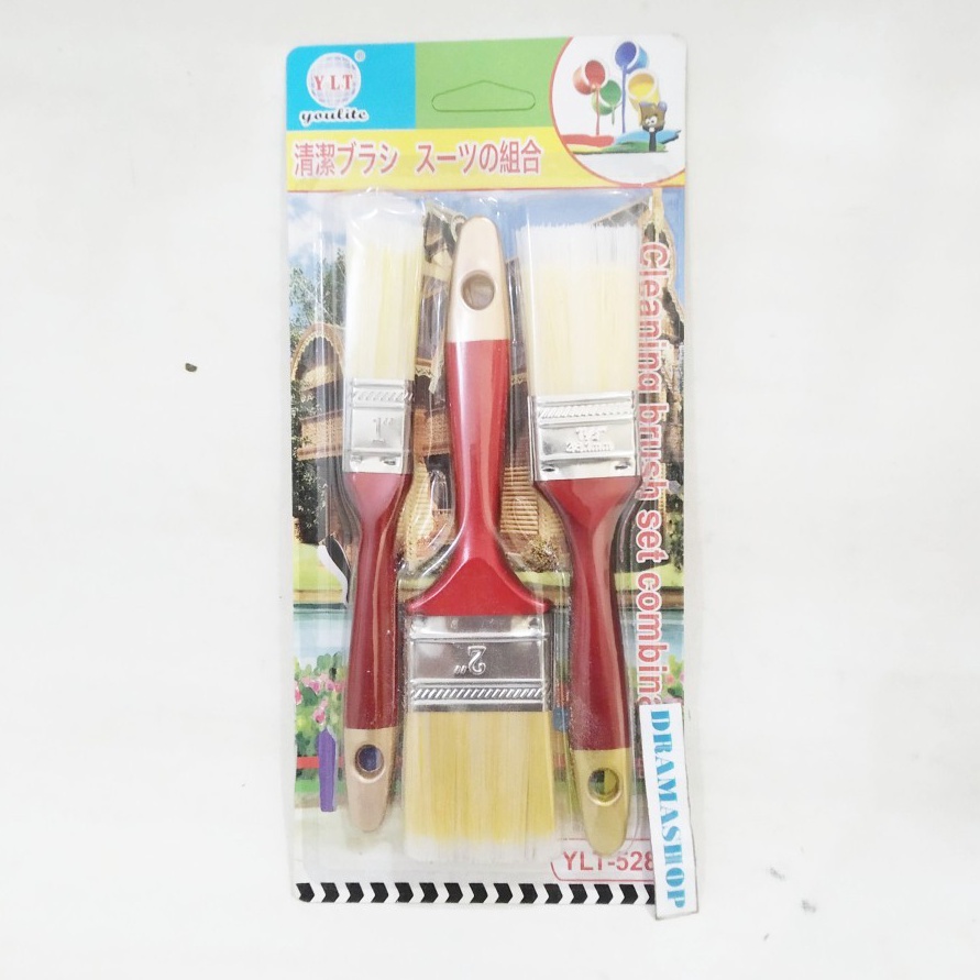 

TERMURAH Kuas Cat Paint Brush bulu gagang plastik serba guna set 3pcs