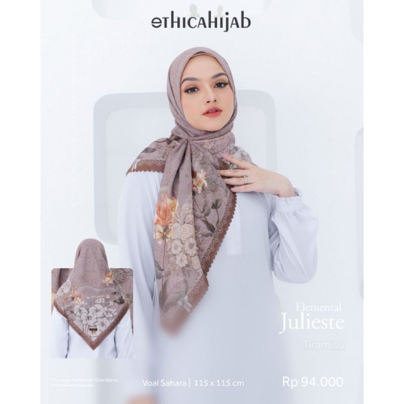 ETHICAHIJAB - VOAL MOTIF ELEMENTAL JULIESTE BAHAN VOAL SAHARA PREMIUM - Hijab segiempat motif