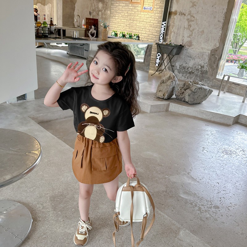 Baju Setelan Rok Anak Perempuan Import uisa 1-5th/Baju Anak Perempuan Setelan Rok/baju anak perempua