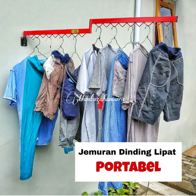 DAHSYAT GANTUNGAN BAJU LIPAT BAHAN BESI JEMURAN LIPA PORTBLE PRAKTIS JEMURAN DINDIN JEMURAN BAJU