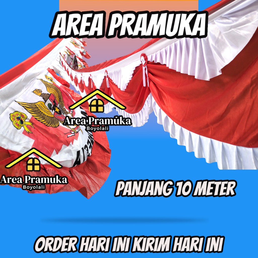 Umbul umbul bendera merah putih 10 meter ( resplang )