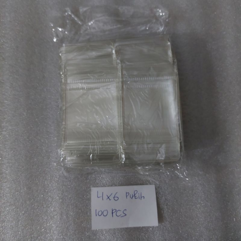 Plastik Klip Tebal 4x6cm Bening Transparan 100 Pcs