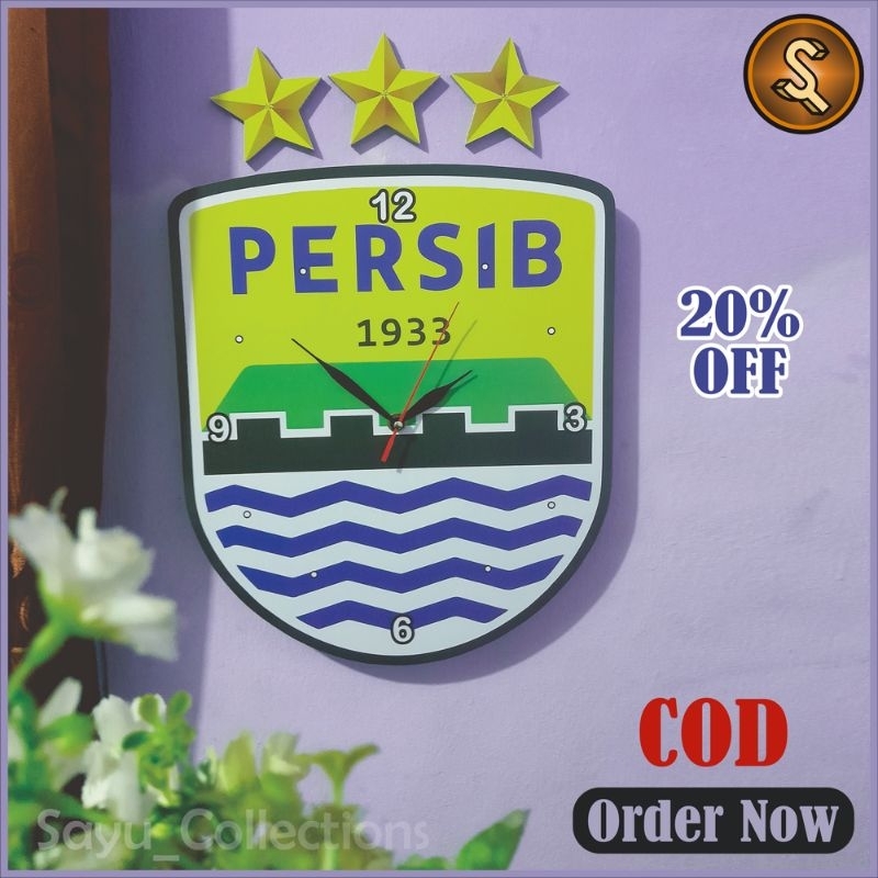 Jam Dinding Aesthetic Karakter Persib Bandung (Nu Aing)