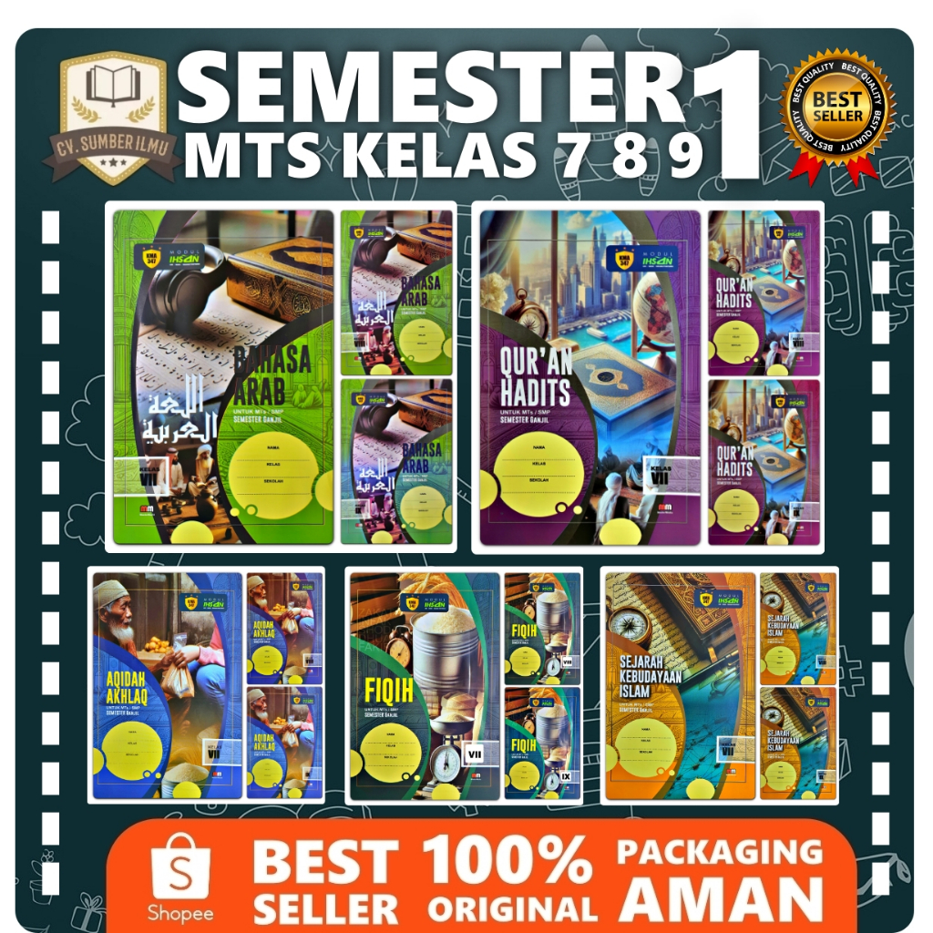 BUKU LKS MTS SMP KELAS 7 8 9 SEMESTER 1 | IHSAN Master Media KMA 347 | LKS FIKIH, LKS FIQIH, LKS SKI