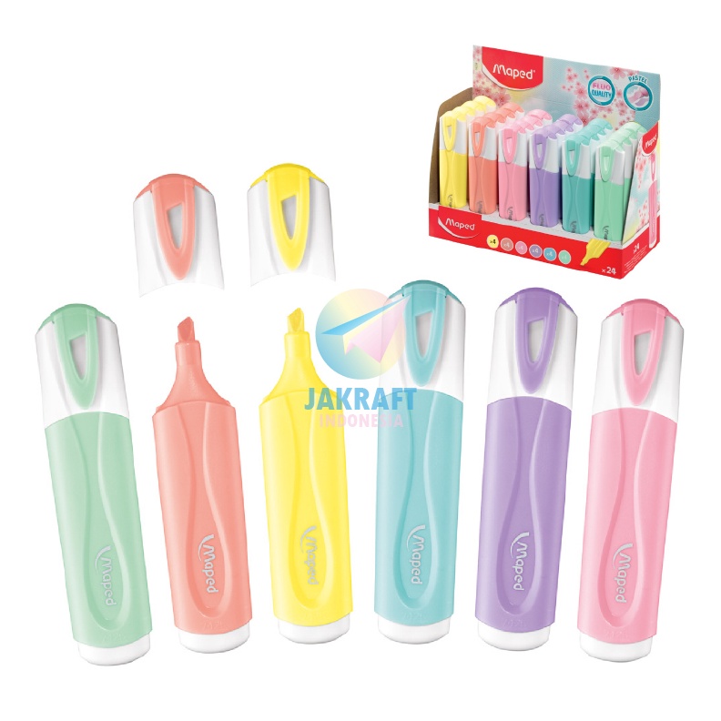 

SPESIAL 1 Pcs Highlighter Pastel MAPED FluoPeps Chisel Style 15 mm Fluo Peps Warna Lengkap