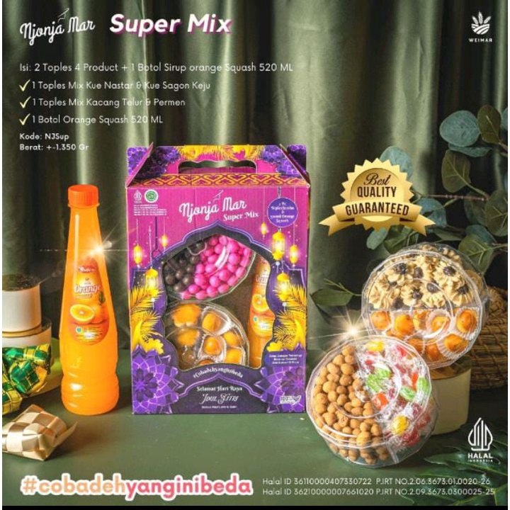 

EKSTRA PROMO hamper cookies lebaran mix 2 toples 4 item1 Botol Orange Squash 52ml