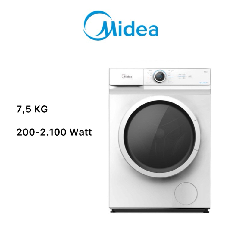 MESIN CUCI MIDEA MF100W75 1 Tabung Front Loading 7.5 Kg