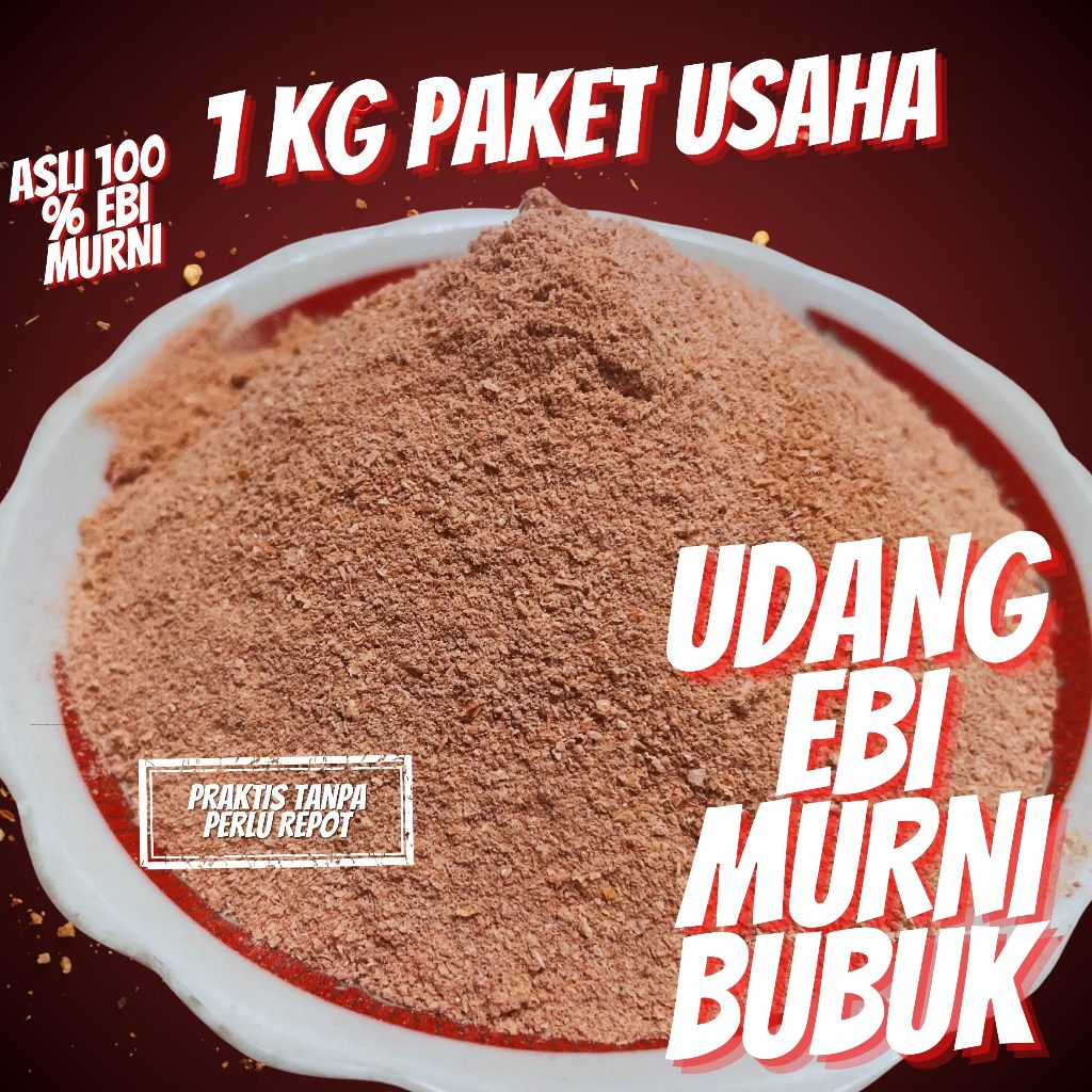 

Ebi Udang Bubuk Paket 1 kg Murni 100 % Murni Higienis Untuk Pelengkap Masakan Bumbu Dapur