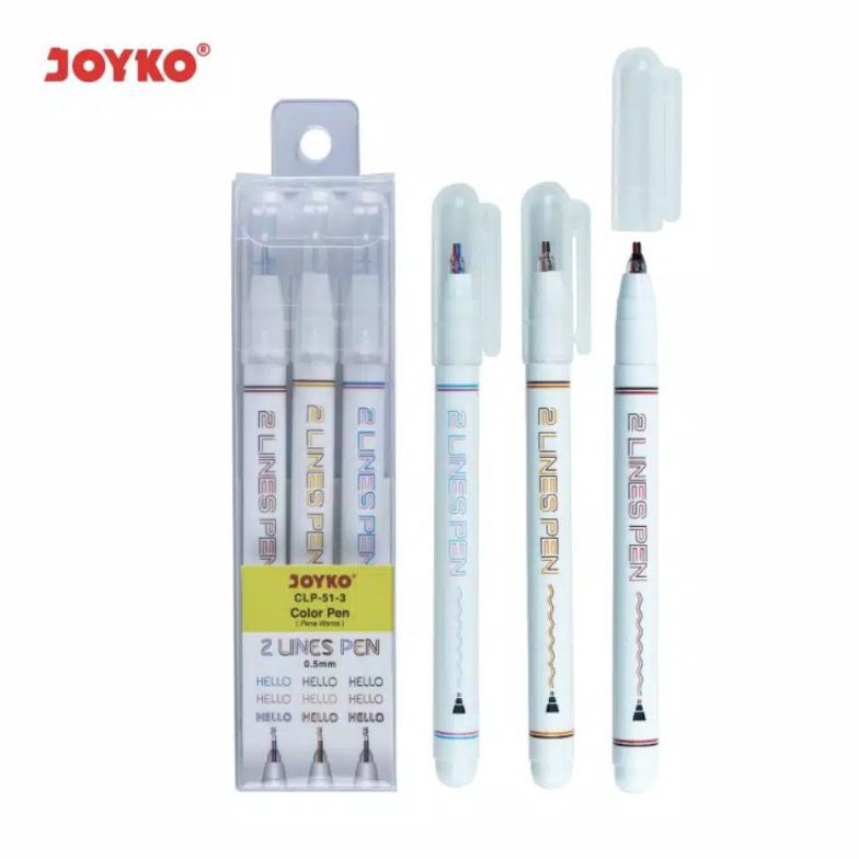 

KHUSUS CLP513 Pulpen Warna 2 Line Colors Joyko 5 Mm Set 3 Pcs