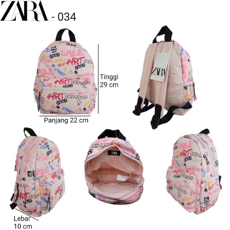 DISKON BESAR Tas Mini Ransel Anak Perempuan Zara Kids Graffiti Backpack  Waist Belt Bag Original Tas