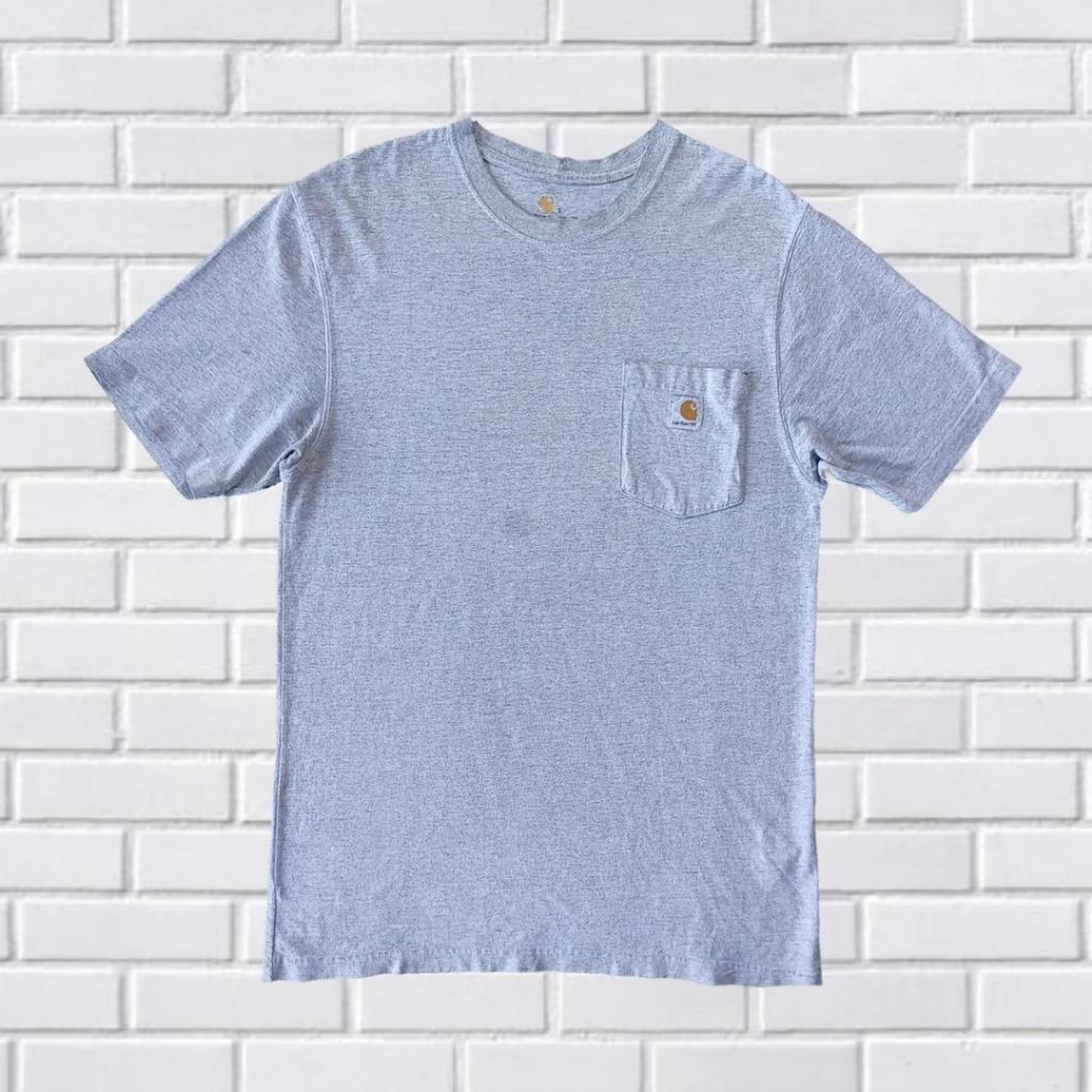 KAOS CARHARTT POCKET ABU-ABU, SIZE S FIT L (SECOND BRANDED) TS0308