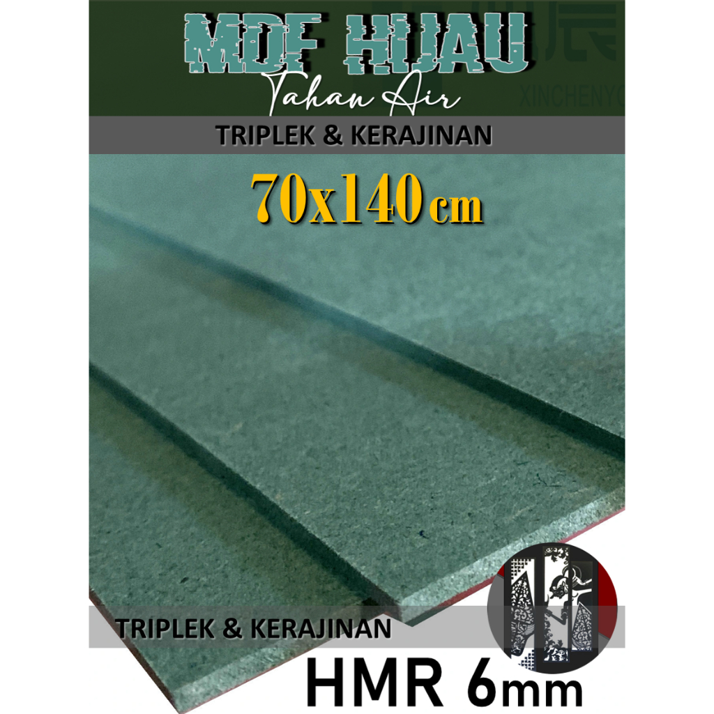 HMR 6mm | MDF HIJAU 6mm 70x140 cm Kualitas Premium (70 x 140 | 140x70 | 140 x 70 cm)