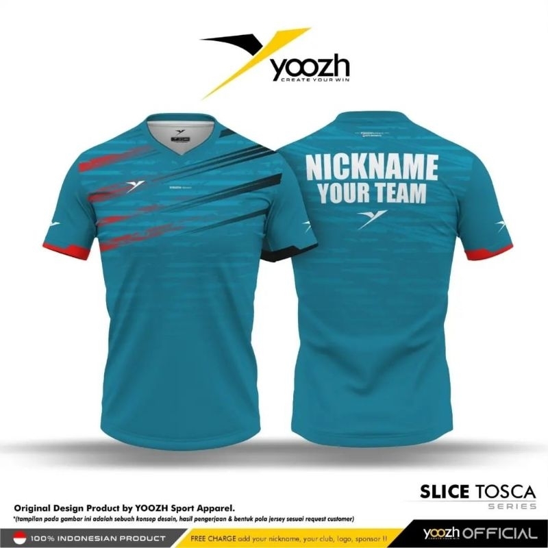 kaoz yoozh slice baju atasan badminton bulutangkis voli olahraga dewasa anak-anak custom sesukanya