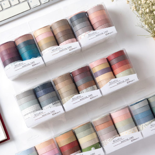 

10 Roll Washi Tape Masking Tape Jurnal AGUGU Masking Tape Set 10pc Agugu Style Washi Tape Agugu